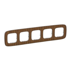 Valena Allure - Рамка 5 постов верт/гориз, орех