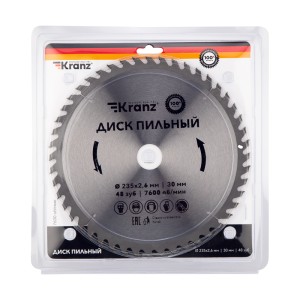 Диск пильный 235 мм х 48 зуб х 30 мм KRANZ