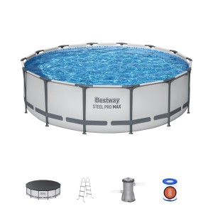 56950 NEW Каркасный бассейн Steel Pro Max 427х107см фил.-насос 3028л/ч, лестница, тент BESTWAY