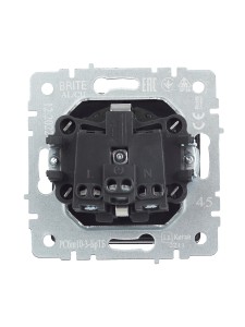 BRITE Розетка 1-местная с заземлением с защитными шторками и крышкой 16А IP20 РСбш10-3-БрТБ темная бронза IEK