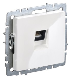 BRITE Розетка компьютерная RJ45 кат.5E РК10-БрБ белый IEK