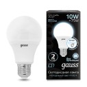 Лампа Gauss A60 10W 920lm 4100K E27 LED 1/10/50