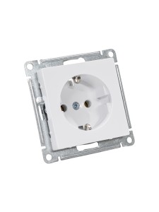 ATLASDESIGN РОЗЕТКА с заземлением без шторок, 16А, мех., быстрозажим. клем., БЕЛЫЙ