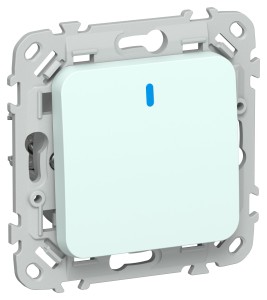 FLITE Выключатель 1-клавишный кнопочный с индикацией 10А ВС11-2-1-ФлХЛ холодный лед IEK