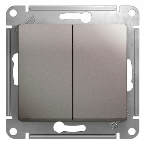 GLOSSA 2-клавишный ПЕРЕКЛЮЧАТЕЛЬ, сх.6+6, 10АХ, механизм, ПЛАТИНА