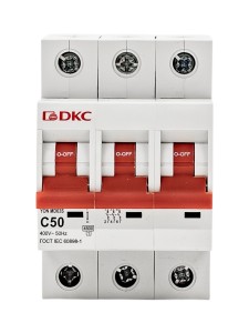 Автоматический выключатель YON max типа MD63S, 4,5кА, 3 полюса, хар-ка C, 50А DKC
