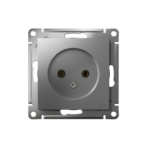 ATLASDESIGN РОЗЕТКА без заземления без шторок, 16А, механизм, СТАЛЬ
