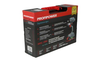 Аккумуляторный бесщеточный шуруповерт со сменными насадками E0250 PROFIPOWER MKBL-18BM (18В, 45Нм, Li-ion-2шт, 2.0Ач, 0,8-10мм, бита, З/У,в кейсе)