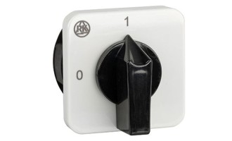 Переключатель BS 16 05 U, 1P, 20A, тип 0-1 (90°), 1NO на 1, 2.5kW(230VAC по АС-23), на дверь, фронт IP40