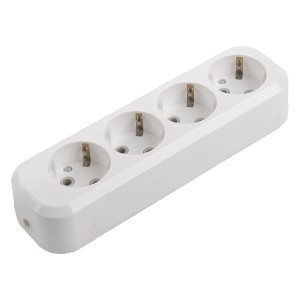 Розеточная колодка GSB-16-4-G-IP20 Classic, 16А, 4 места, c/з, б/в, IP20