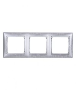VALENA DIY Рамка 3местная алюминий матовый
