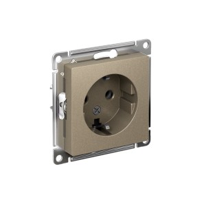 ATLASDESIGN РОЗЕТКА с заземлением без шторок, 16А, механизм, ШАМПАНЬ