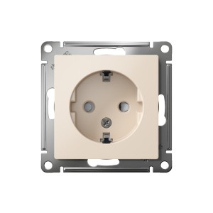 ATLASDESIGN РОЗЕТКА с заземлением со шторками, 16А, механизм, БЕЖЕВЫЙ
