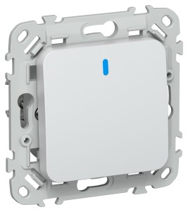 FLITE Выключатель 1-клавишный кнопочный с индикацией 10А ВС11-2-1-ФлЖ жемчуг IEK