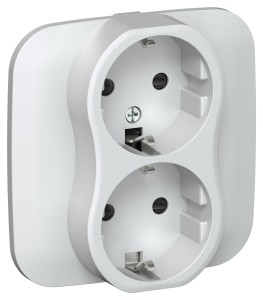 FLITE Розетка 2-местная с заземлением с защитными шторками безвинтовое крепление 16А РСш12-1-А-ФлЖ жемчуг IEK