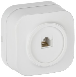 GLORY Розетка для открытой установки компьютерная RJ45 кат.5E РК10-ХБм белый матовый IEK