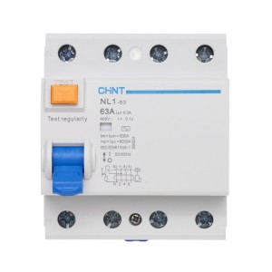 NL1- 63 4P 63A 300mA 6kA тип AC 4М УЗО (CHINT)