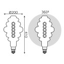 Лампа Gauss Filament Honeycomb 8W 380lm 2700К Е27 gray flexible LED 1/6