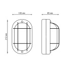 Светильник Gauss НБП IP54 212*105*85 овал с решеткой под лампу Е27 max 60W, 1/12