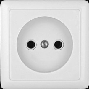 ХИТ О/У РОЗЕТКА без заземления без шторок, ИЗОЛ.ПЛ., 10А, 250В, БЕЛЫЙ