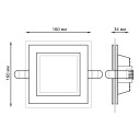 Светильник Gauss Glass кв 12W 900lm 3000K 185-265V IP20 монт 130х130 160*160*30 с дек стек LED 1/10/40