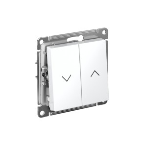 ATLASDESIGN 2-клавишный ВЫКЛЮЧАТЕЛЬ ДЛЯ ЖАЛЮЗИ, сх.4, 10А, механизм, БЕЛЫЙ