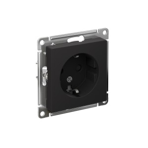 ATLASDESIGN РОЗЕТКА с заземлением со шторками, 16А, механизм, КАРБОН
