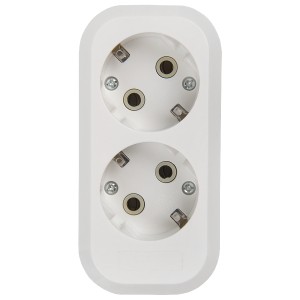 Розеточная колодка GSB-16-2-G-IP20 Easy, 16А, 2 места, с заземлением, без выключателя, IP20.