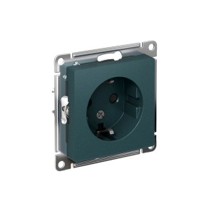 ATLASDESIGN РОЗЕТКА с заземлением со шторками, 16А, механизм, ИЗУМРУД