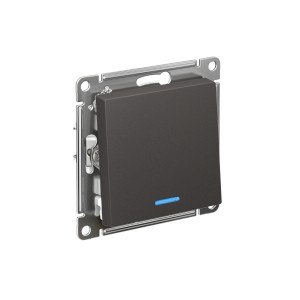 ATLASDESIGN 1-клавишный ВЫКЛЮЧАТЕЛЬ с подсветкой, сх.1а, 10АХ, механизм, БАЗАЛЬТ