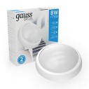 Св-к светодиодный Gauss IP54 D175*76 8W 680lm 6500K 160-260V Qplus круглый 1/30