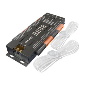 04-63 Контроллер для лестницы, 12В/24В, 480/960Вт, 32CH*1,5А, IP20, 199х63х22,5, 4 реж., 10 скор., черный