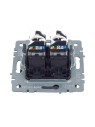 BRITE Розетка компьютерная двойная RJ45 кат.5E РК10-2-БрМ маренго IEK