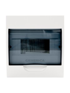 Корпус пластиковый ЩРН-П-8 черн. прозр. дверь IP41 GENERICA