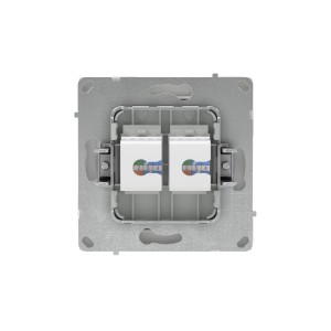 Компьютерная розетка RJ-45 без шторки, кат.5е двойная, KANT, белый песок DKC