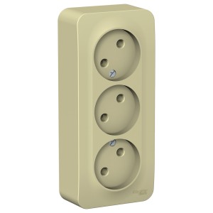 BLANCA О/У РОЗЕТКА 3-ая без заземления без шторок, ИЗОЛ.ПЛ., 16А, 250В, БЕЖЕВЫЙ