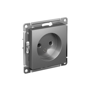 ATLASDESIGN РОЗЕТКА без заземления без шторок, 16А, механизм, СТАЛЬ