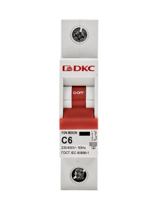 Автоматический выключатель YON max типа MD63N, 6кА, 1 полюс, хар-ка C, 6А DKC
