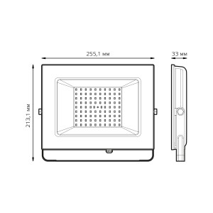 Прожектор светодиодный Gauss Elementary G2 100W 8995lm IP65 4000К черный 1/16