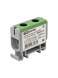 Клемма вводная силовая КВС 6-50 кв.мм. зеленая TDM