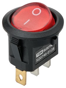 KCD11-101N 250В AC/DC, 1P, 3А, (3с), ON-OFF, черн.корпус, крас.клавиша, LED подсв., Micro TDM