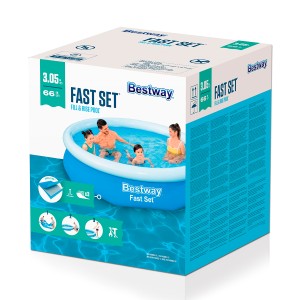 57456 Бассейн надувной Fast Set 305х66 см BESTWAY