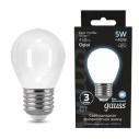 Лампа Gauss Filament Шар 5W 450lm 4100К Е27 milky LED