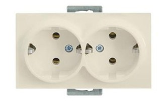 Rita - Розетка двойная 2x2P+E, сл.кость