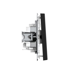 ARTGALLERY 1-клавишный ВЫКЛЮЧАТЕЛЬ КНОПОЧНЫЙ, 10А, механизм, быстрозажим. клем., КАРБОН