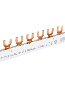Шина соединительная типа FORK F-2L/210/10, 2Pх6, 10 мм2, 63A, L=210 мм (NVA)