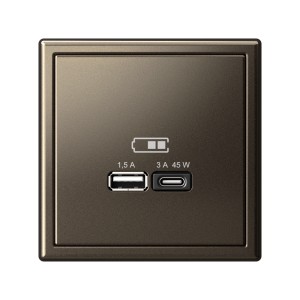 ARTGALLERY USB РОЗЕТКА A + тип-C 45Вт высокоскор.заряд. QC, PD, механизм, МОККО
