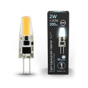 Лампа Gauss G4 AC220-240V 2W 200lm 4100K силикон LED 1/10/200