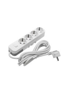 EL-BI,Myra,удлинитель 4гн3м с/з с выкл. белый,527-010203-422