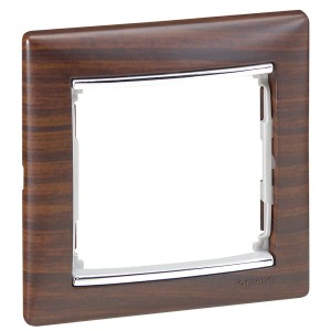 VALENA DIY Рамка 1-местная темное дерево (серебряный штрих)